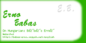 erno babas business card